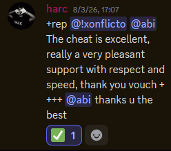 Customer vouch from Discord