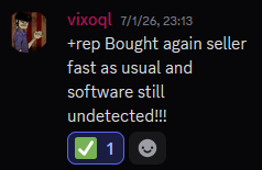 Customer vouch from Discord