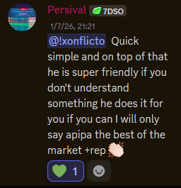 Customer vouch from Discord
