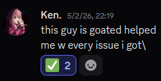 Customer vouch from Discord
