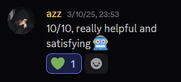 Customer vouch from Discord