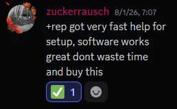 Customer vouch from Discord