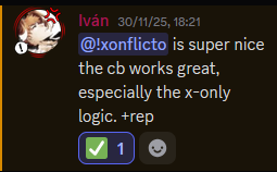 Customer vouch from Discord