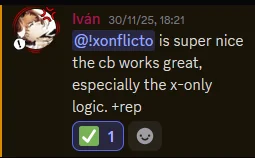 Customer vouch from Discord